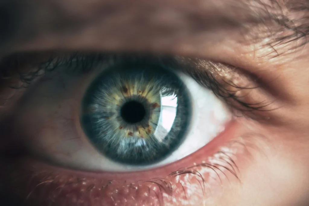 Close-up of human eye representing EMDR eye movement therapy in Utah