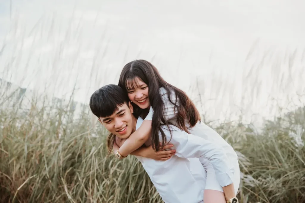 Couple smiling together representing hope and connection at the start of therapy in Utah